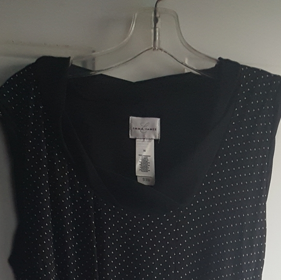 Beautiful Chiffon Black and White Polka Dot dress excellent condition - Picture 7 of 8